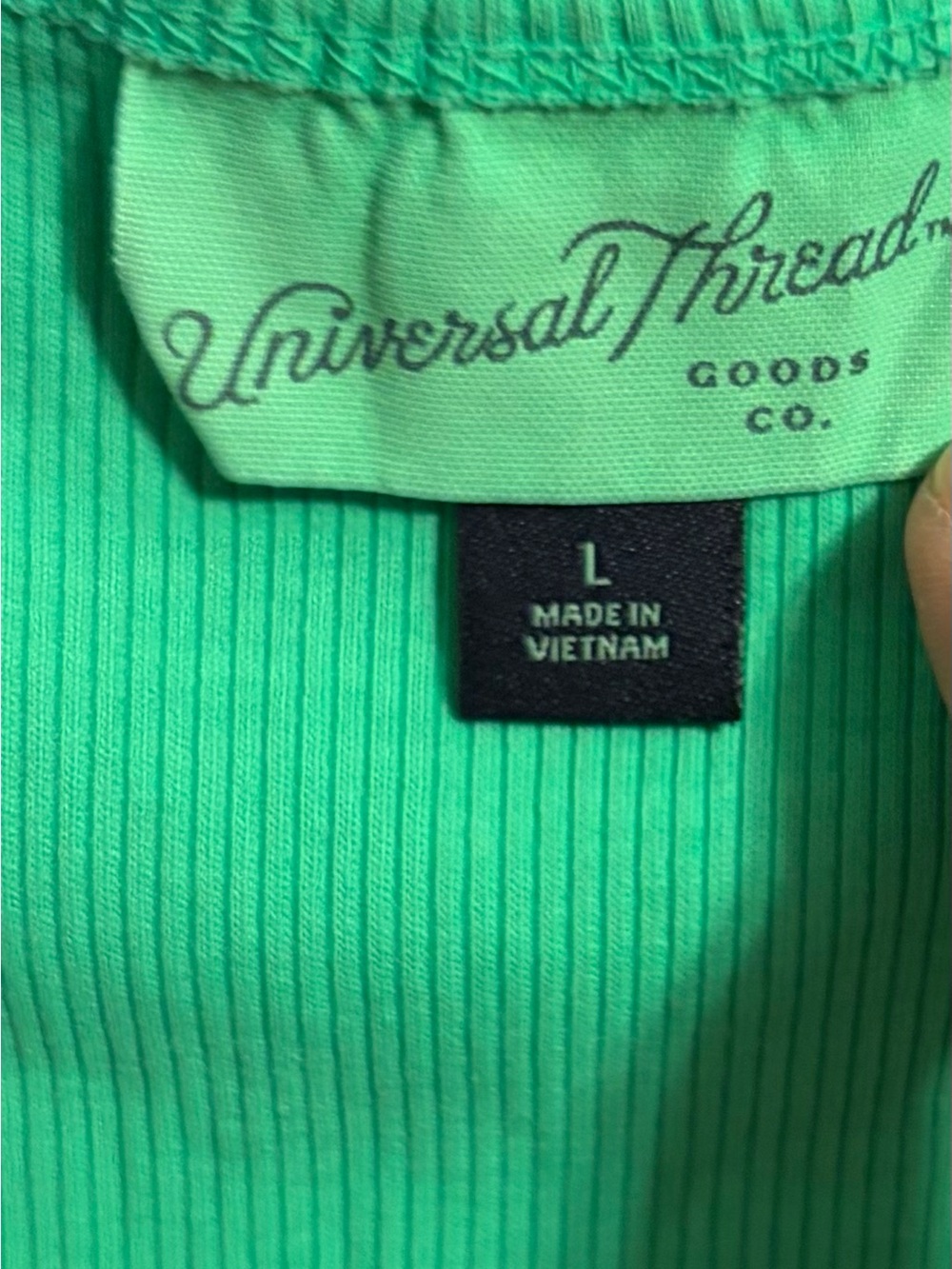 Universal Thread Bright Green Ribbed Tank Top - Picture 2 of 3